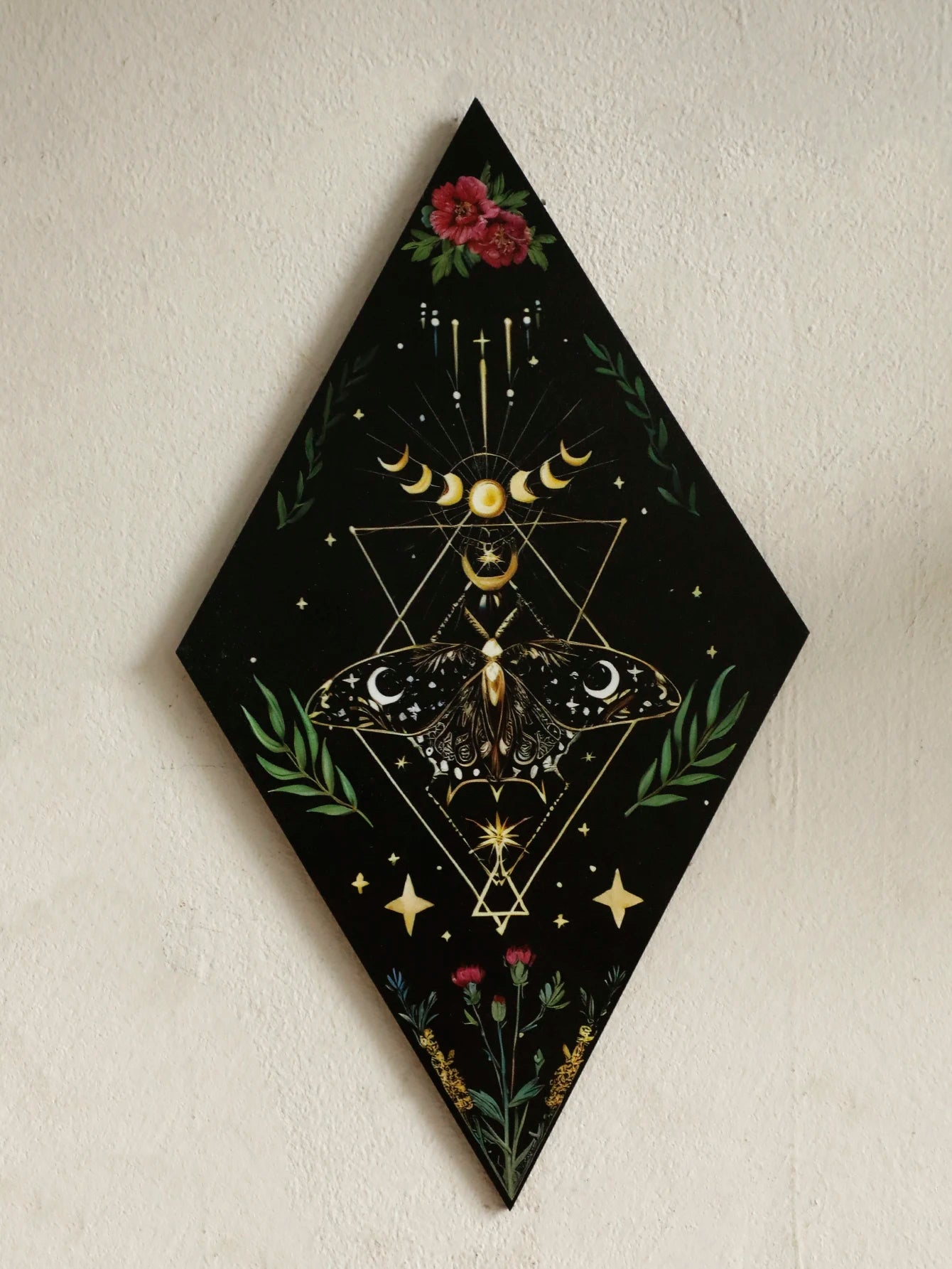 Moonlit Moths™ Celestial Wooden Wall Art – Set of 3