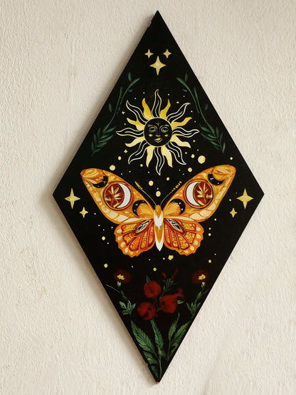 Moonlit Moths™ Celestial Wooden Wall Art – Set of 3