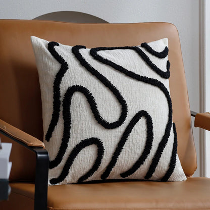 ContourWeave™ Geometric Chenille Pillow Cover – 18 × 18 in