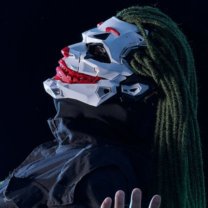 Neon Grin™ Cyberpunk Clown Full-Face Mask