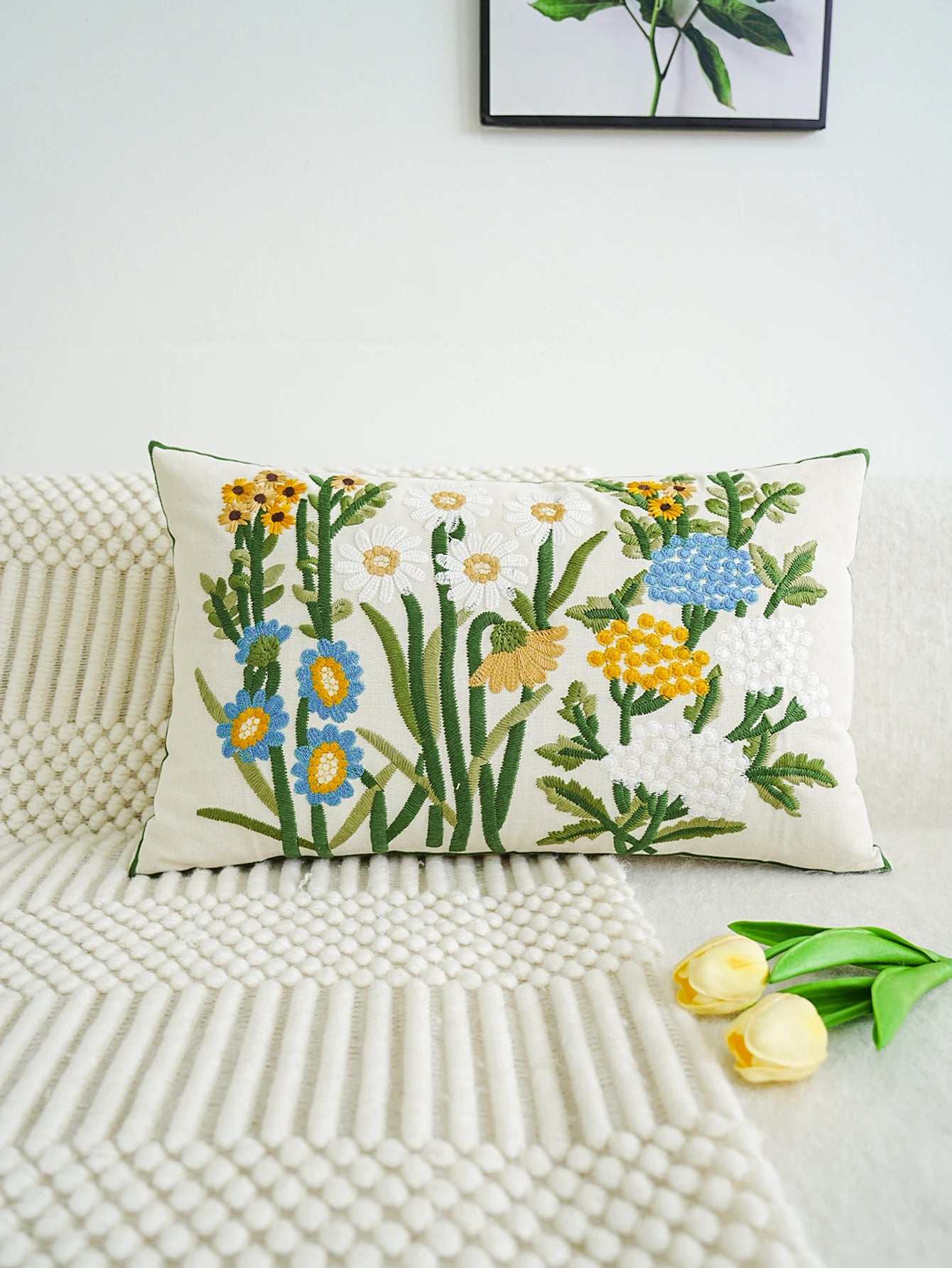Garden Bloom™ Embroidered Floral Pillow Cover