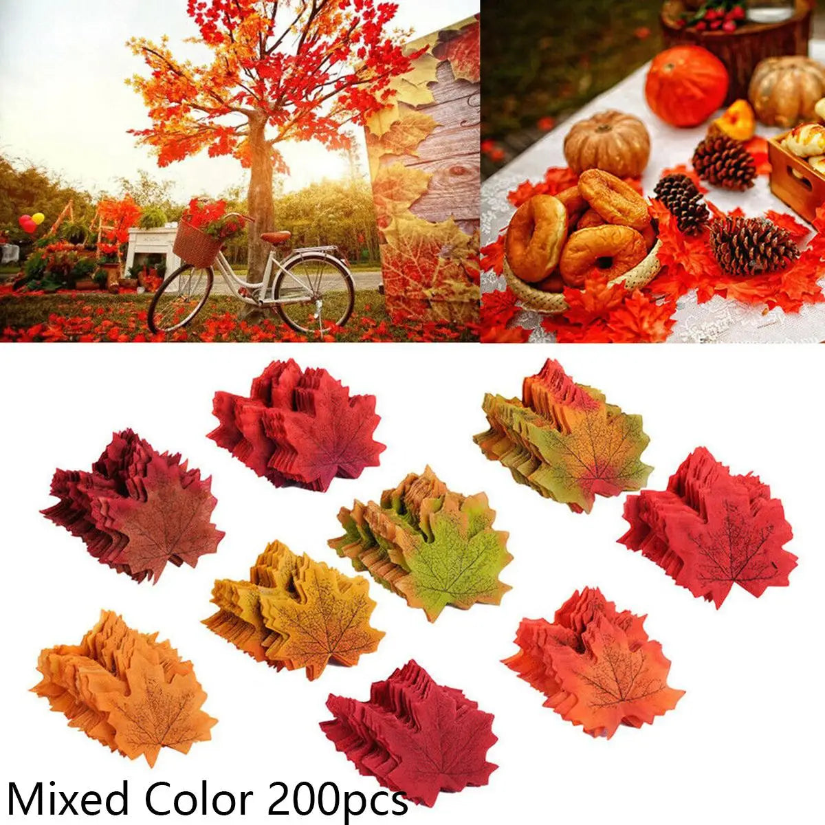 Harvest Scatter™ Artificial Autumn Maple Leaves – 100 or 200 Pieces
