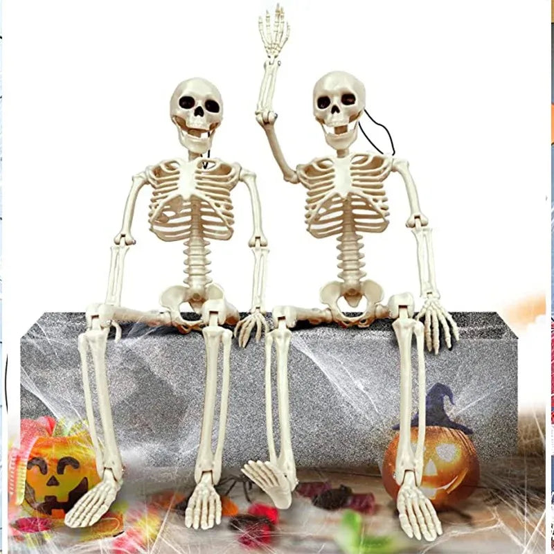 Grim Grin™ Poseable Halloween Skeleton Prop – 15.7 in
