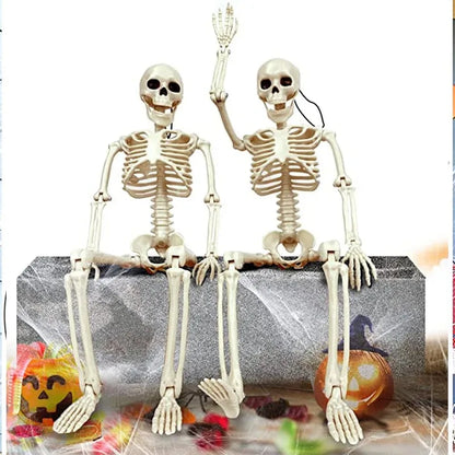 Grim Grin™ Poseable Halloween Skeleton Prop – 15.7 in