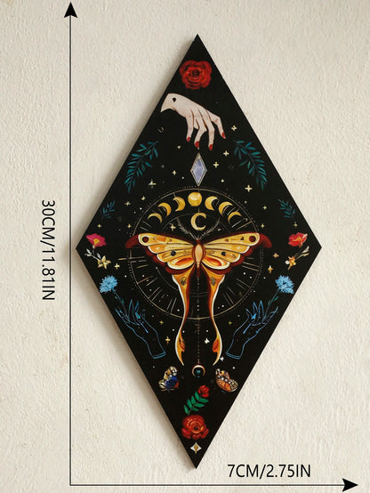 Moonlit Moths™ Celestial Wooden Wall Art – Set of 3