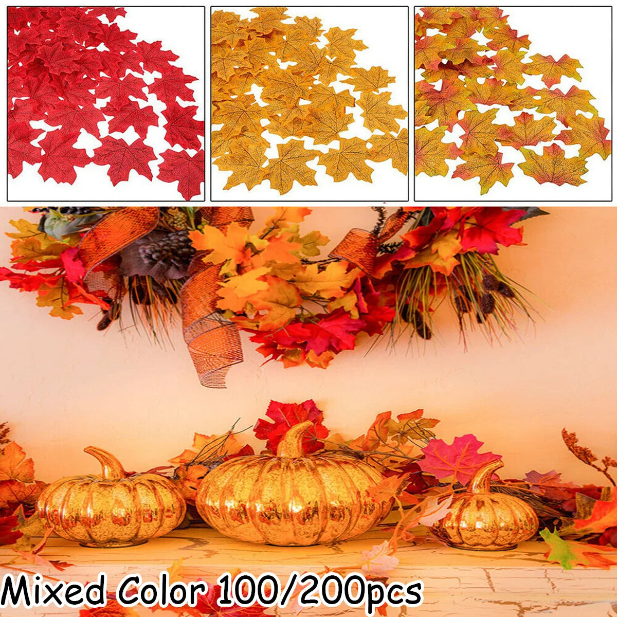 Harvest Scatter™ Artificial Autumn Maple Leaves – 100 or 200 Pieces