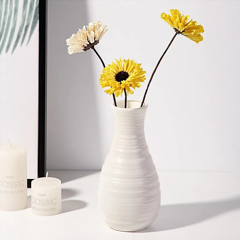 FoldForm™ Modern Sculpted White Decorative Vase