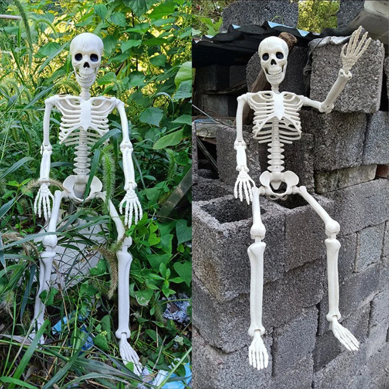 Grim Grin™ Poseable Halloween Skeleton Prop – 15.7 in