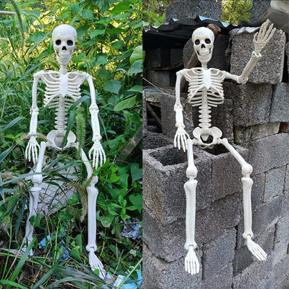 Grim Grin™ Poseable Halloween Skeleton Prop – 15.7 in
