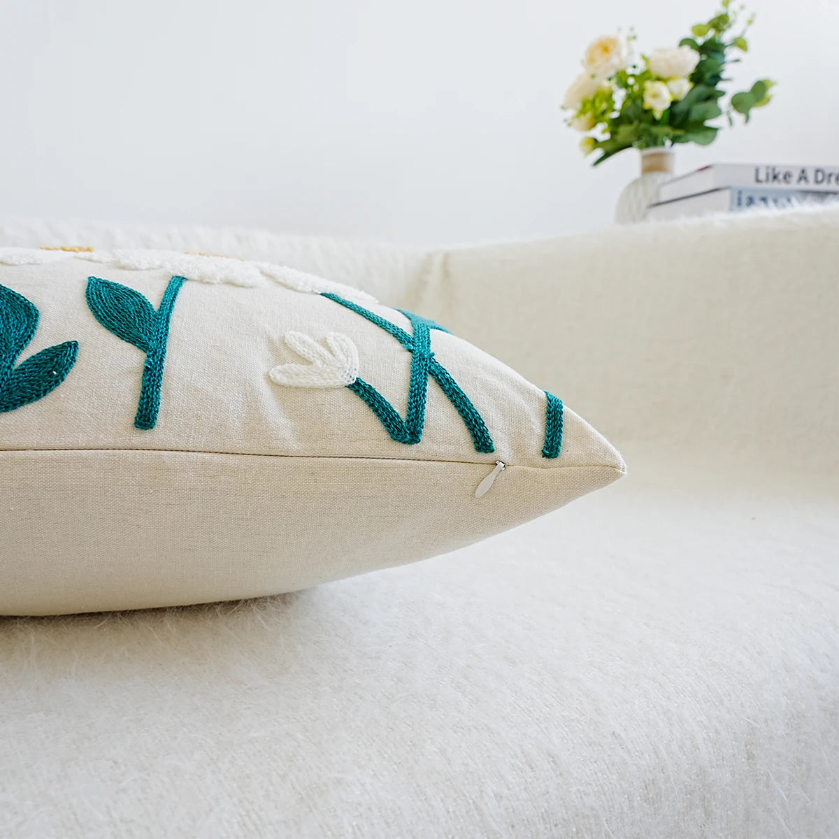 Daisy Meadow™ Embroidered Floral Pillow Cover