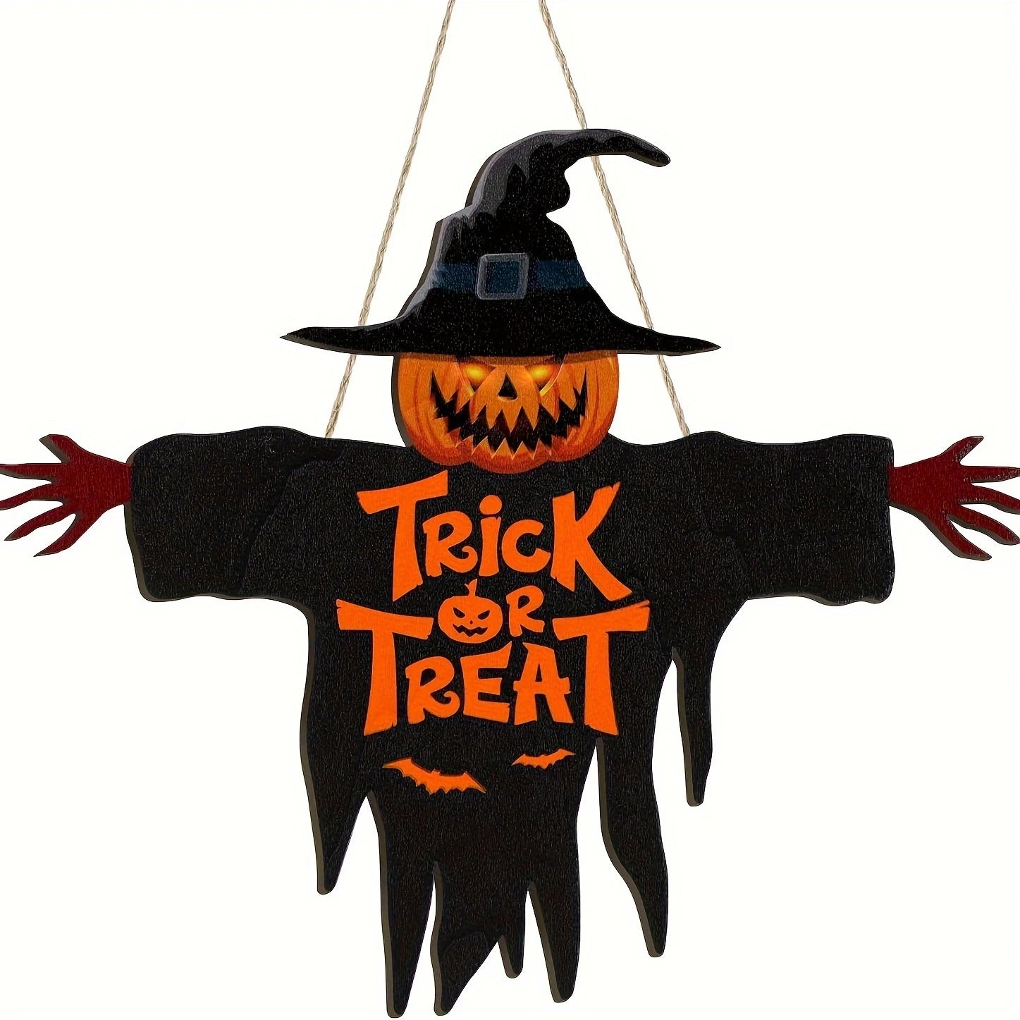 Boo Grin™ Trick-or-Treat Wooden Hanging Sign