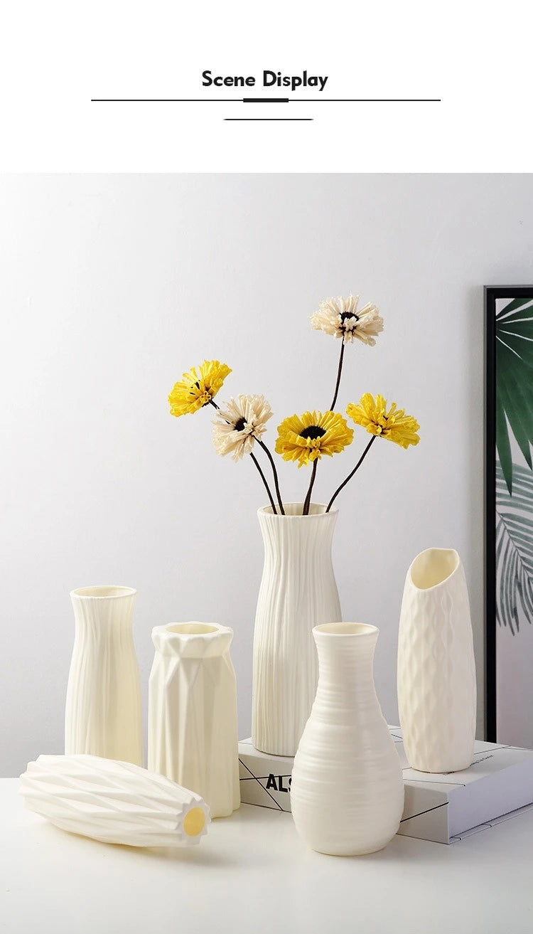 FoldForm™ Modern Sculpted White Decorative Vase