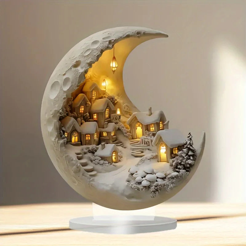 Moonlit Village™ Acrylic Christmas Tabletop Ornament