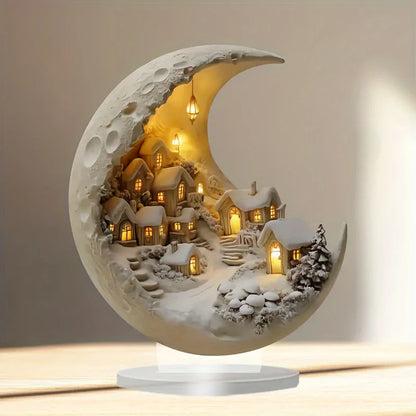 Moonlit Village™ Acrylic Christmas Tabletop Ornament