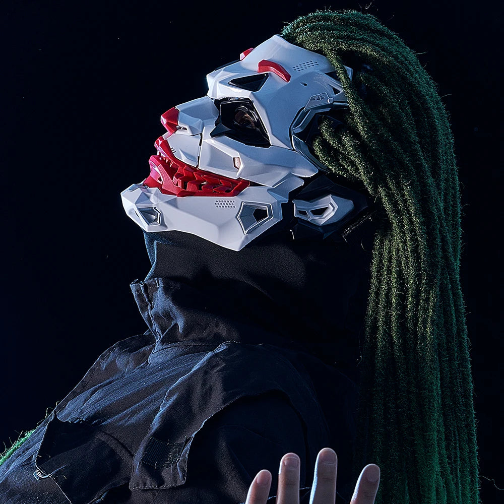 Neon Grin™ Cyberpunk Clown Full-Face Mask