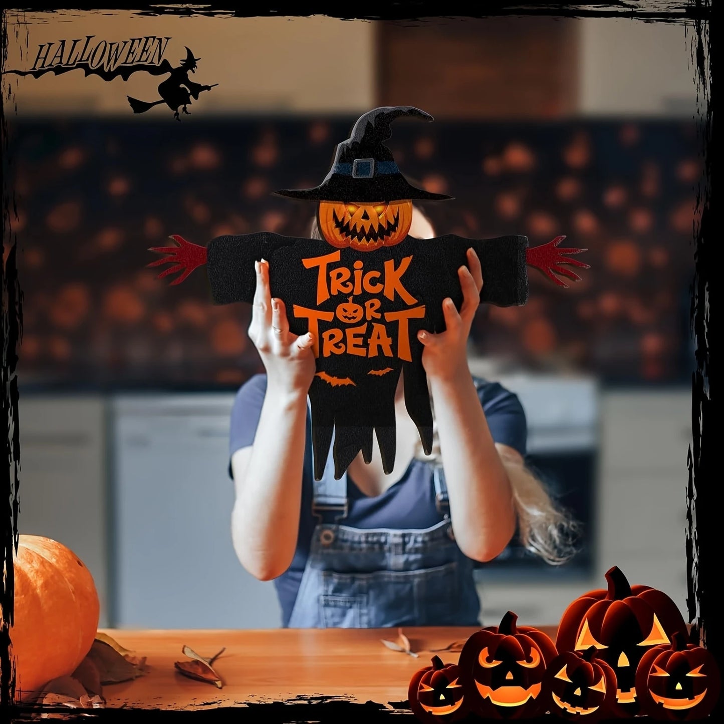 Boo Grin™ Trick-or-Treat Wooden Hanging Sign