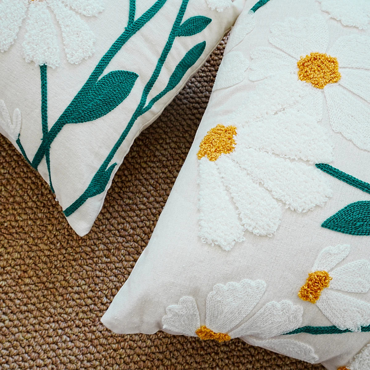 Daisy Meadow™ Embroidered Floral Pillow Cover