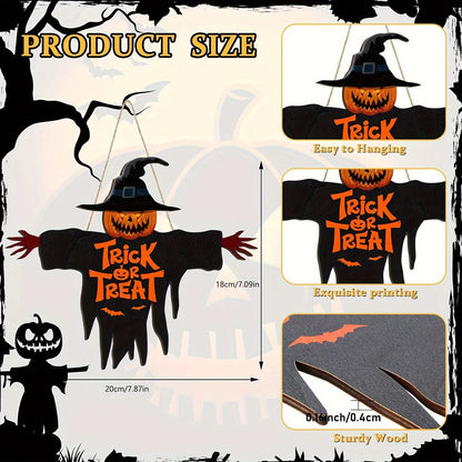 Boo Grin™ Trick-or-Treat Wooden Hanging Sign