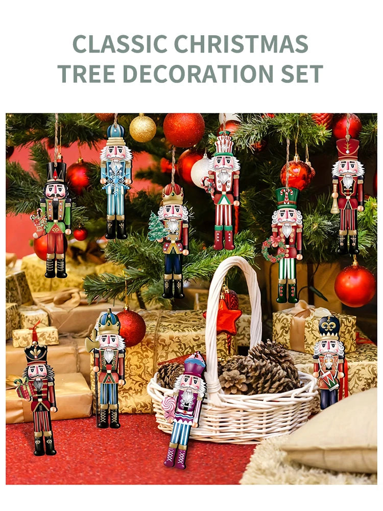 Festive Guard™ Mini Wooden Nutcracker Ornament Set