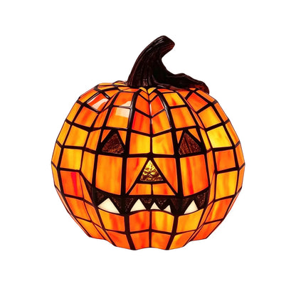 Harvest Glow™ Stained-Glass-Style Pumpkin Table Lamp