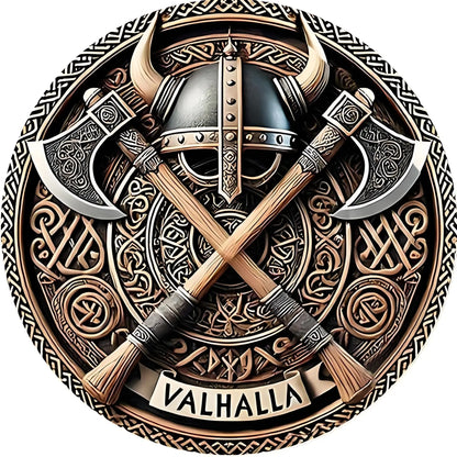 Valhalla Welcome™ Viking Axes Aluminum Wall Sign – 8 in
