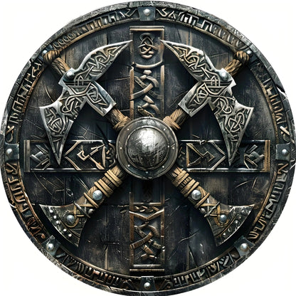 Valhalla Welcome™ Viking Axes Aluminum Wall Sign – 8 in