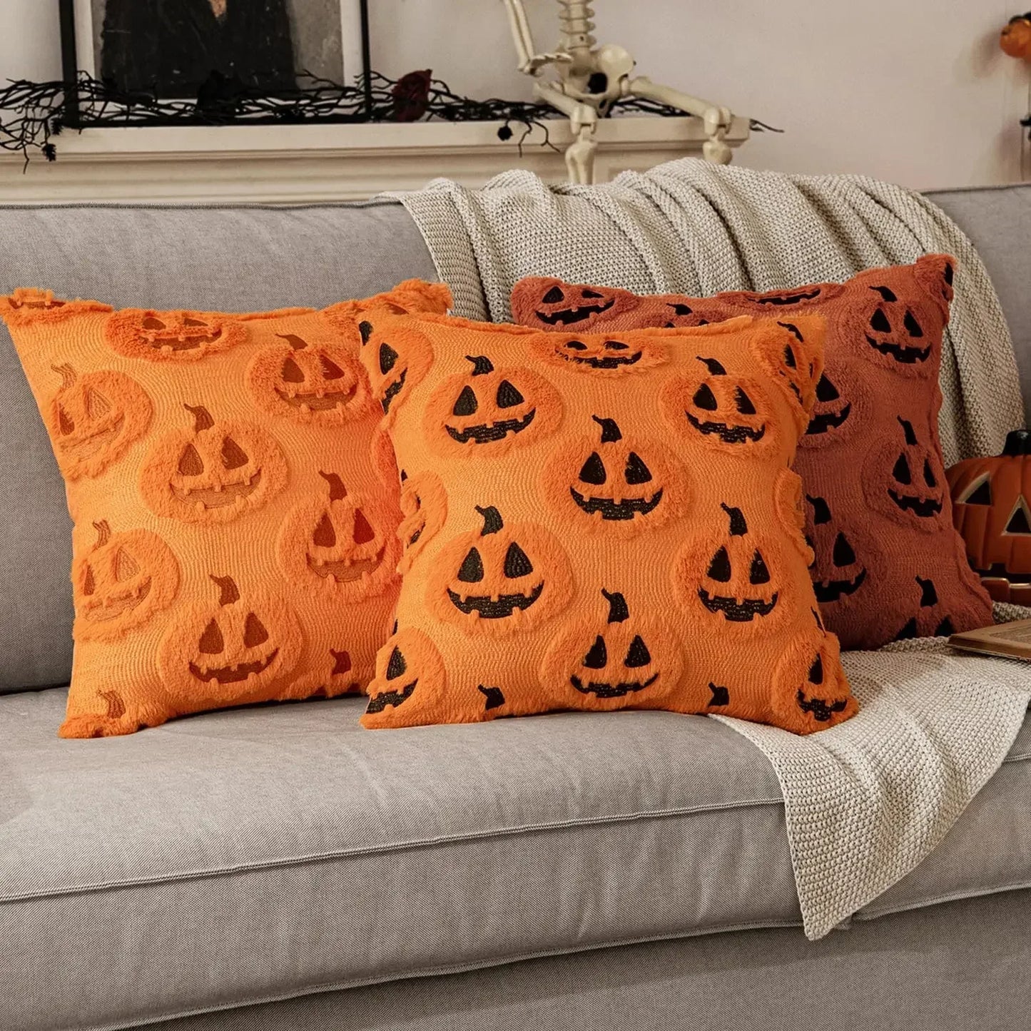 Pumpkin Patch™ Plush Halloween Pillow Cover – 4 Designs