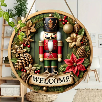 Nutcracker Cheer™ Round Wooden Christmas Wall Sign