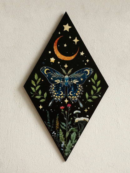 Moonlit Moths™ Celestial Wooden Wall Art – Set of 3