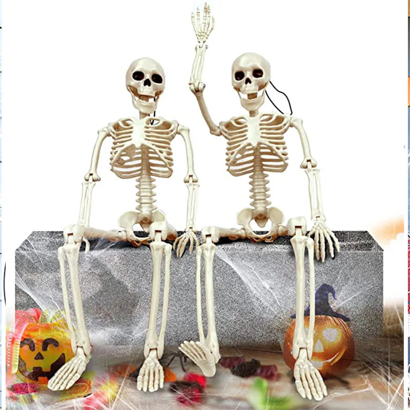 Grim Grin™ Poseable Halloween Skeleton Prop – 15.7 in