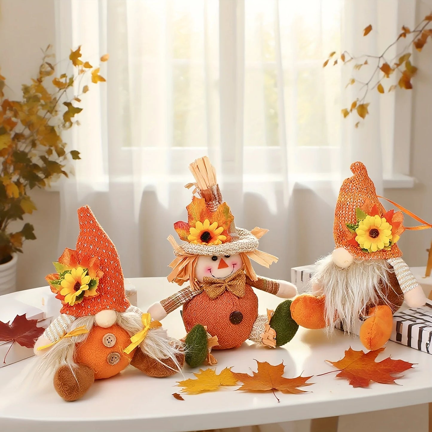 Harvest Friends™ Rustic Scarecrow & Gnome Decor – 5 Designs