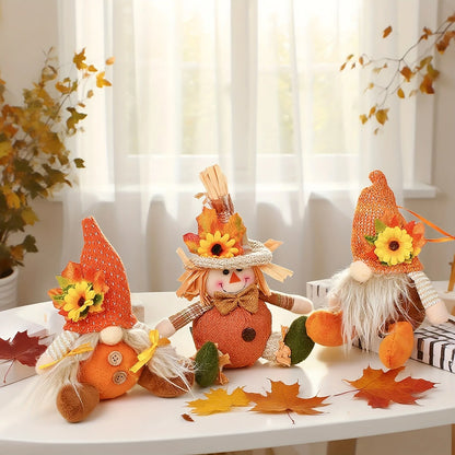 Harvest Friends™ Rustic Scarecrow & Gnome Decor – 5 Designs