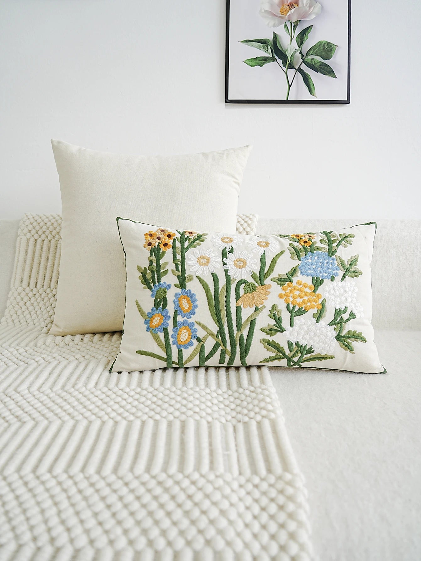Garden Bloom™ Embroidered Floral Pillow Cover