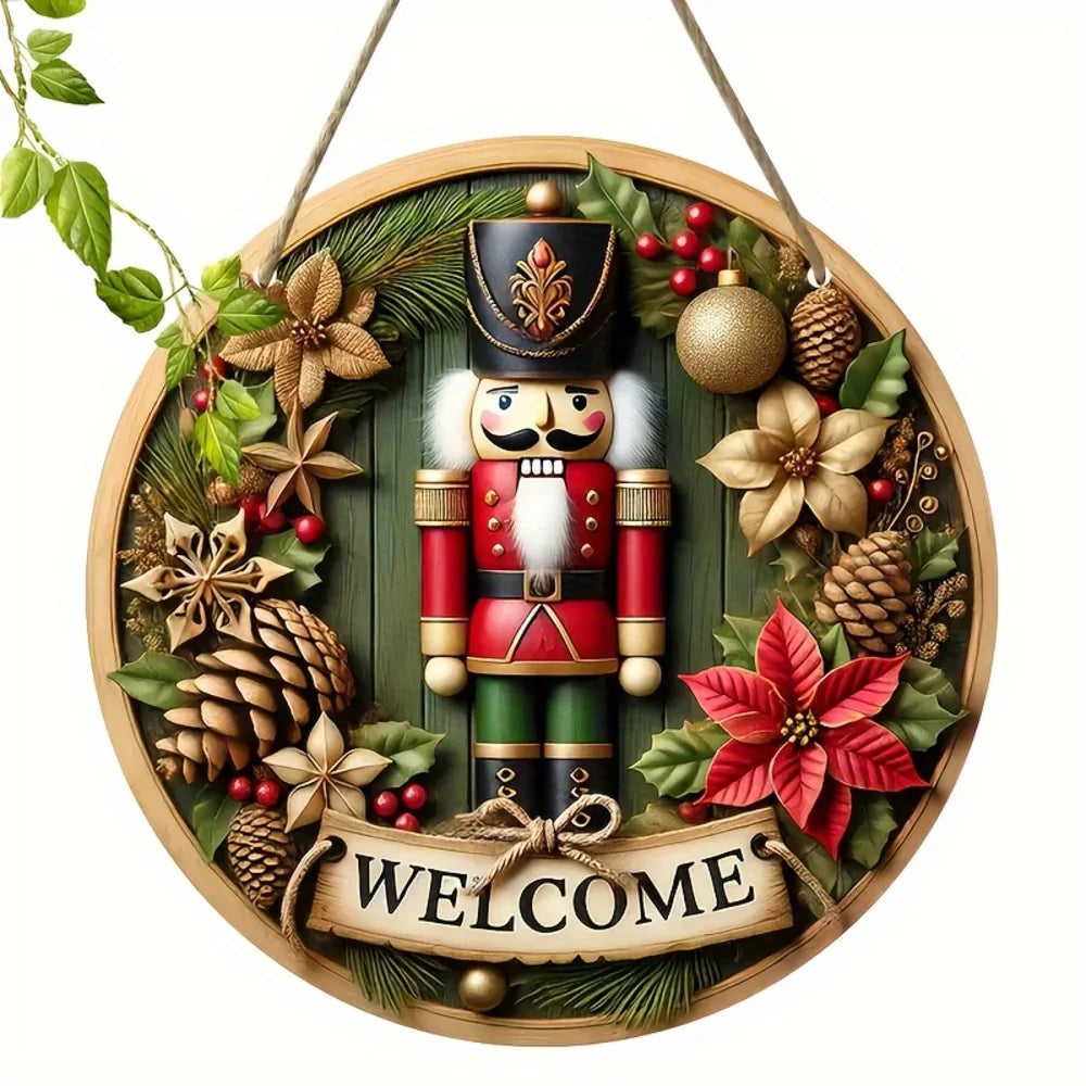 Nutcracker Cheer™ Round Wooden Christmas Wall Sign