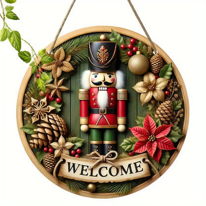 Nutcracker Cheer™ Round Wooden Christmas Wall Sign