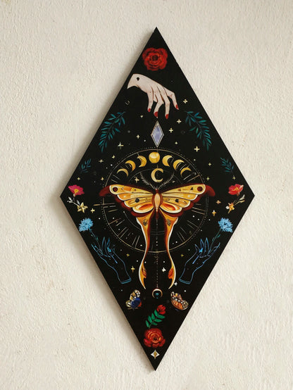 Moonlit Moths™ Celestial Wooden Wall Art – Set of 3