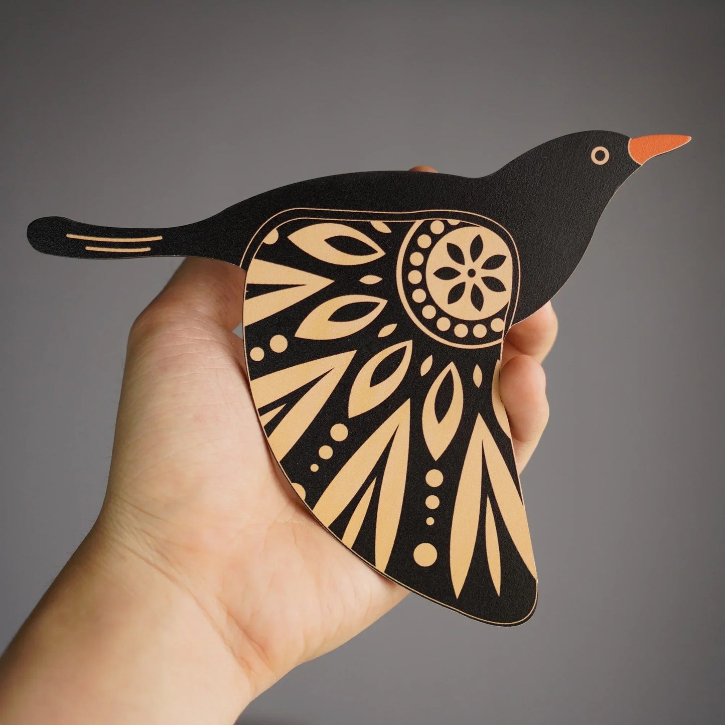 Noir Flock™ Wooden Bird Wall Decor – Set of 5