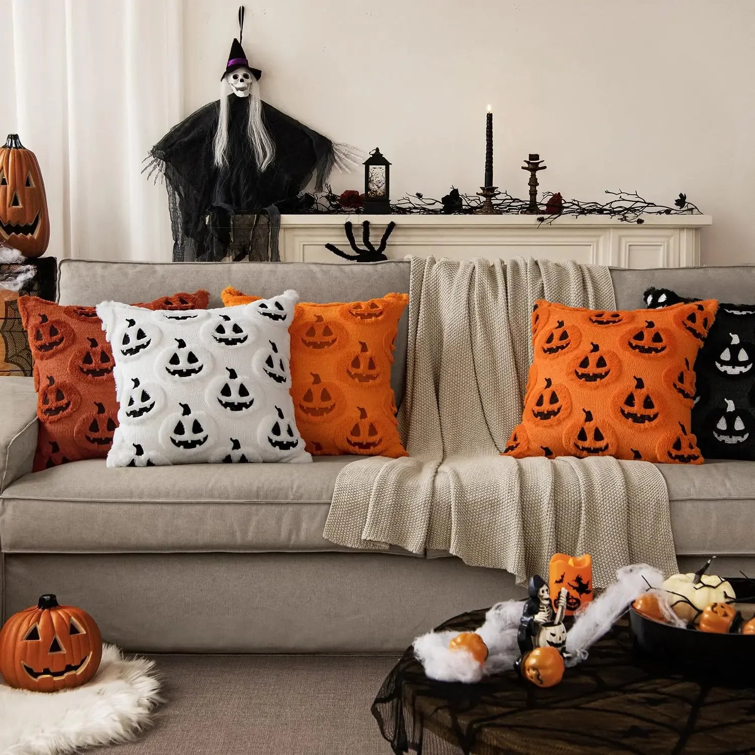 Pumpkin Patch™ Plush Halloween Pillow Cover – 4 Designs