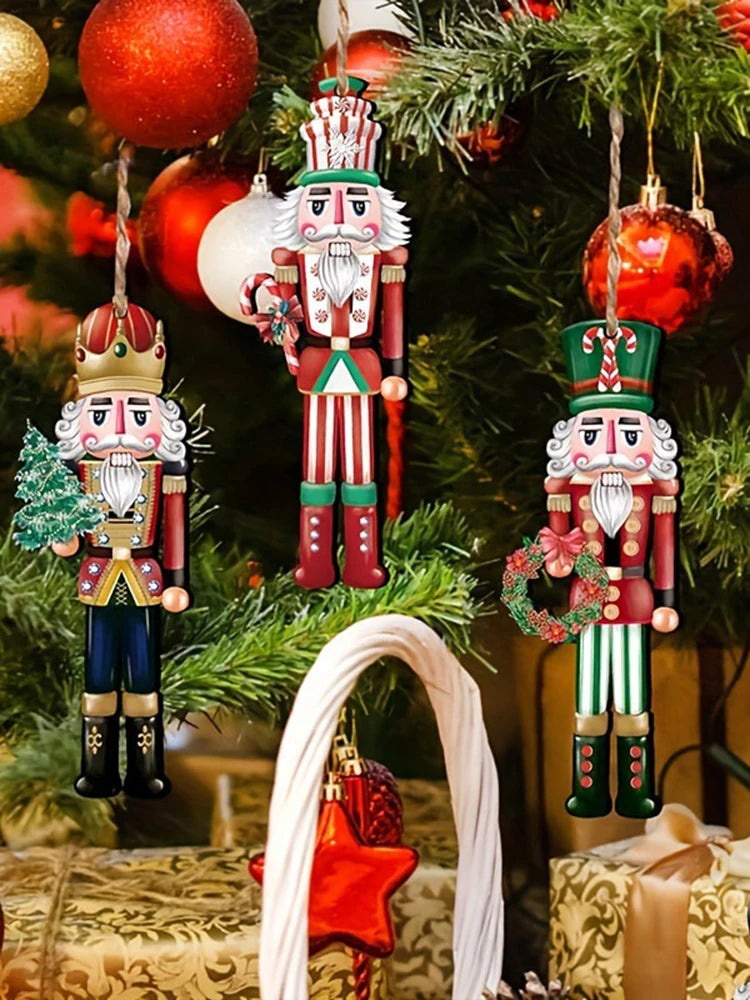 Festive Guard™ Mini Wooden Nutcracker Ornament Set