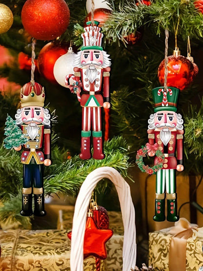 Festive Guard™ Mini Wooden Nutcracker Ornament Set