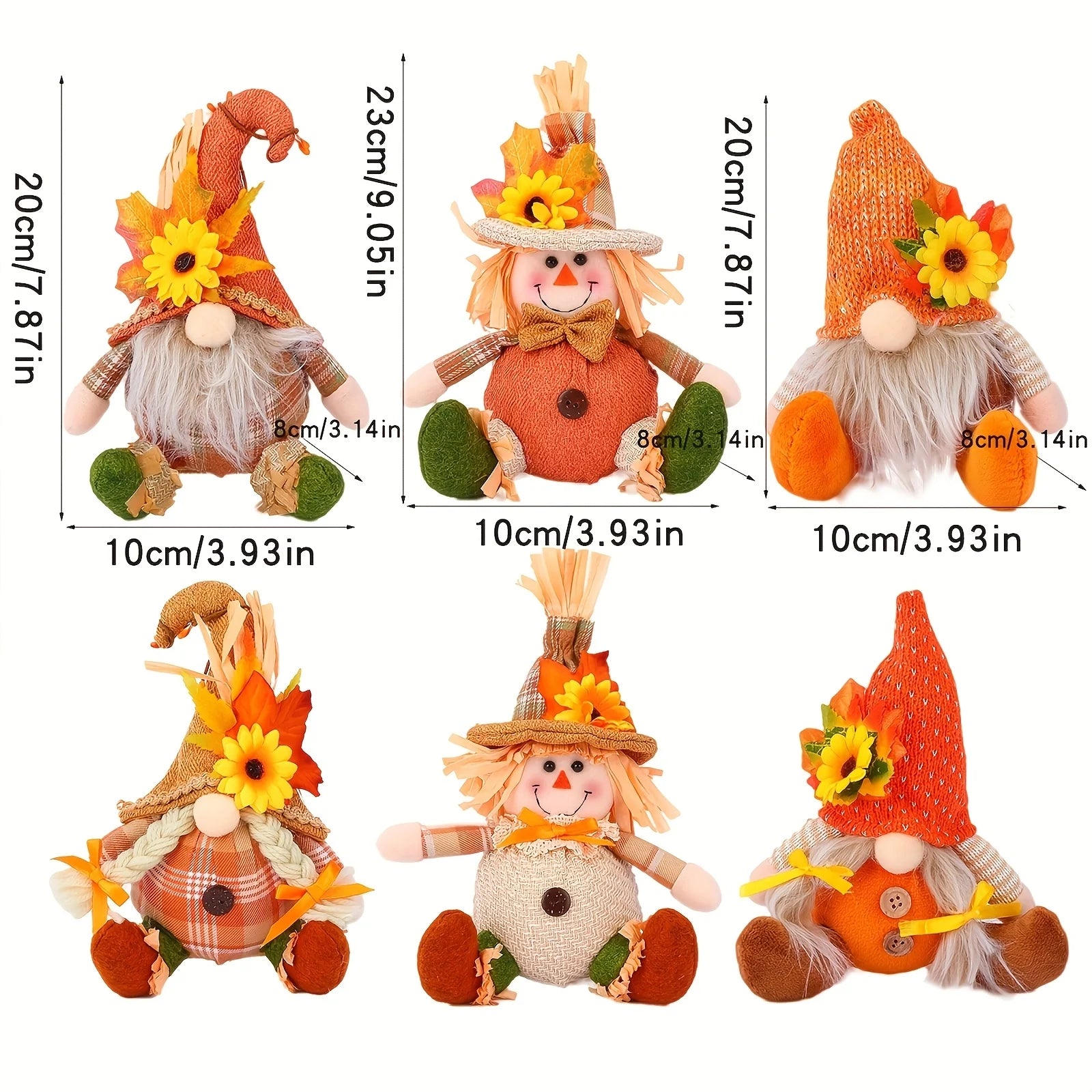 Harvest Friends™ Rustic Scarecrow & Gnome Decor – 5 Designs