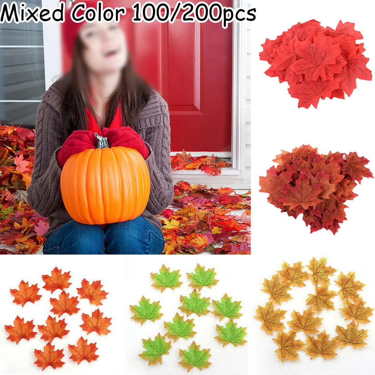 Harvest Scatter™ Artificial Autumn Maple Leaves – 100 or 200 Pieces