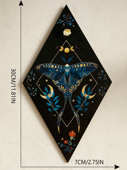 Moonlit Moths™ Celestial Wooden Wall Art – Set of 3