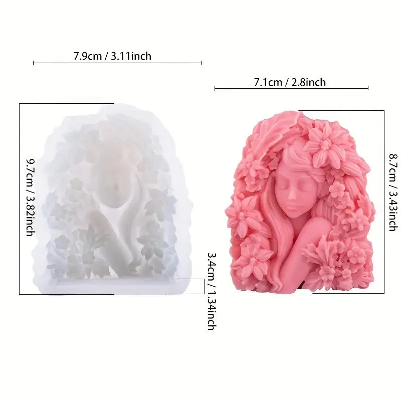 Floral Muse™ Goddess Relief Silicone Mold