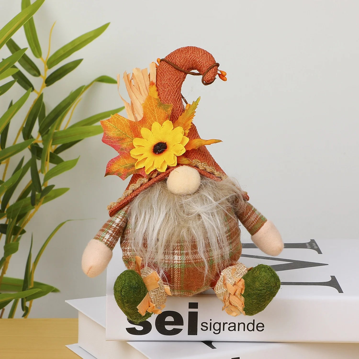 Five rustic harvest scarecrow and gnome designs for fall tabletop decor