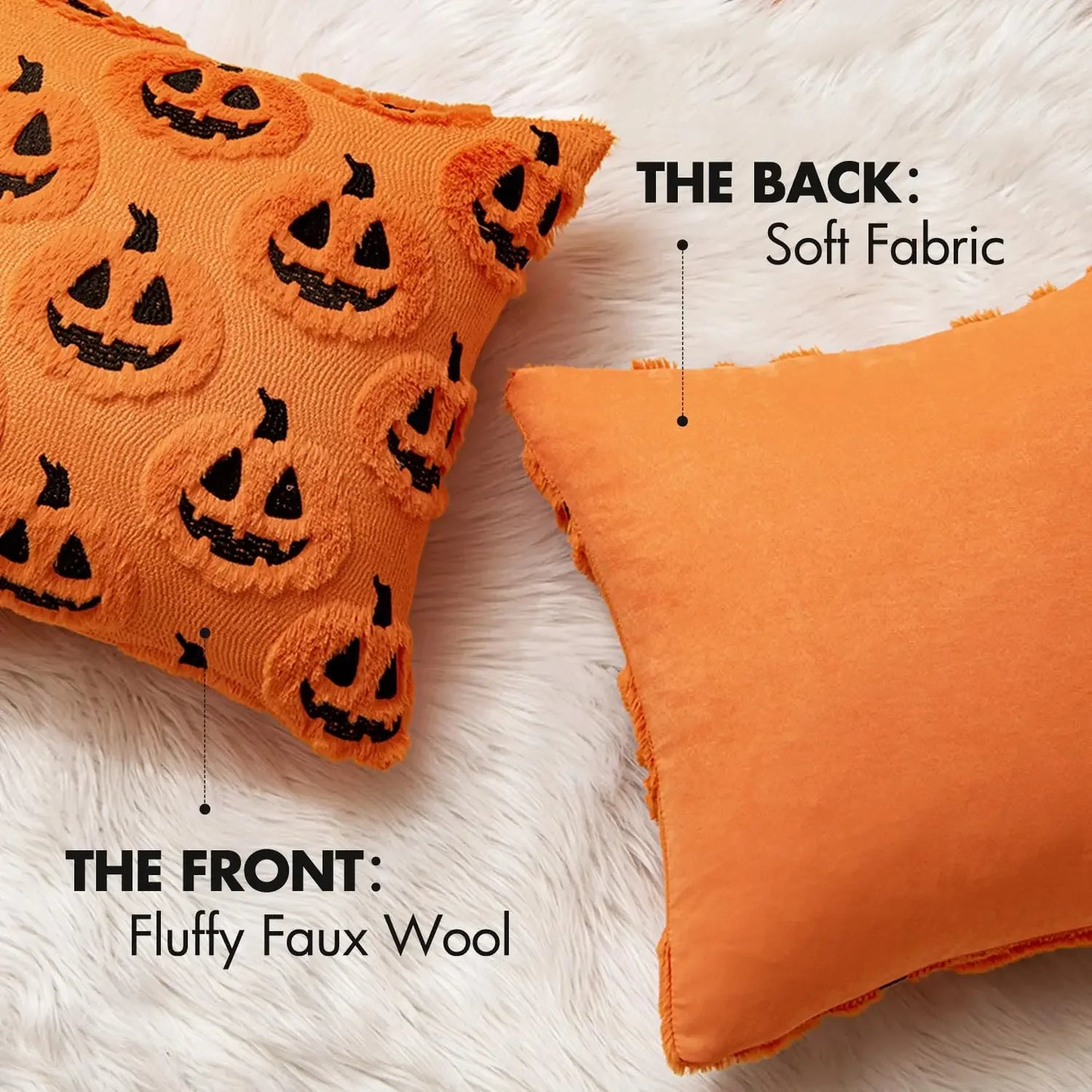 Pumpkin Patch™ Plush Halloween Pillow Cover – 4 Designs