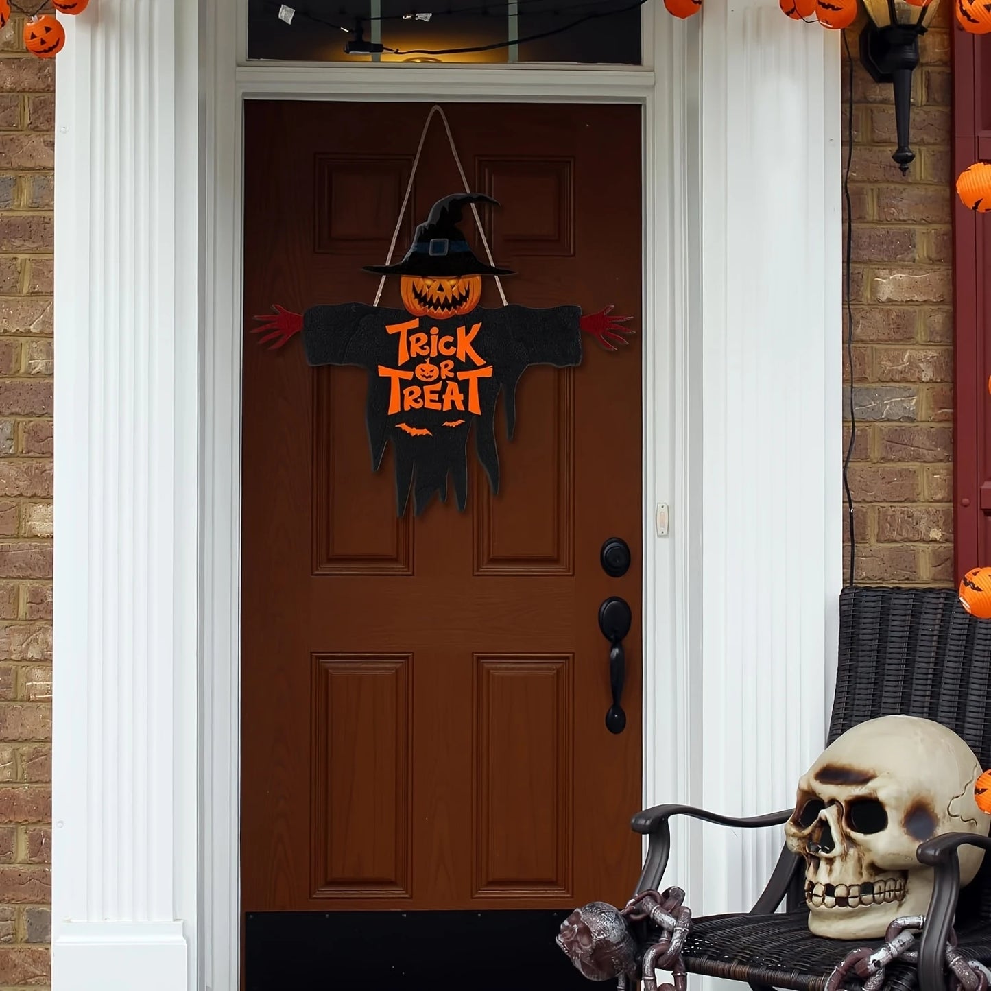 Boo Grin™ Trick-or-Treat Wooden Hanging Sign