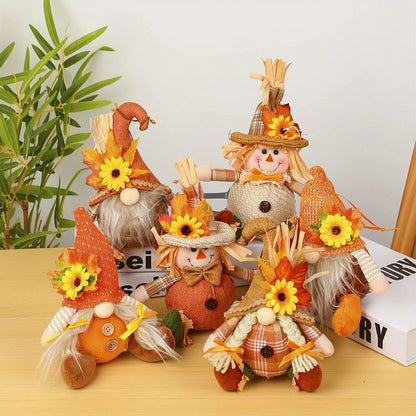 Harvest Friends™ Rustic Scarecrow & Gnome Decor – 5 Designs