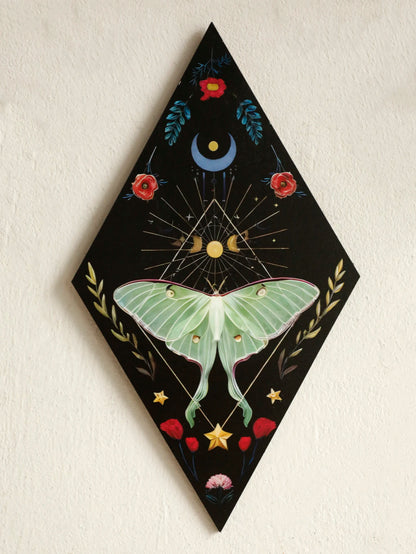 Moonlit Moths™ Celestial Wooden Wall Art – Set of 3